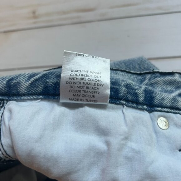 Unemployed Denim Straight Leg Jeans Distressed w/Star Patch Appliqués Size 27 - Picture 8 of 11